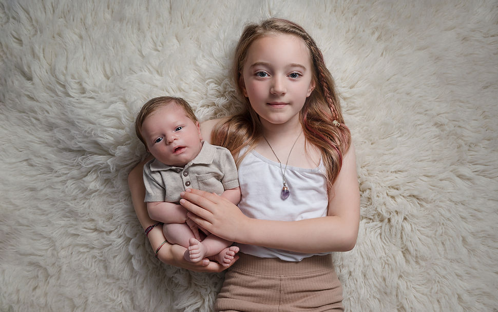 Siblings baby brother and big sister during family photoshoot Newry Northern Ireland.jpg